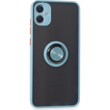 Ozkr Store Samsung Galaxy A05 Kılıf Montreal Yüzüklü Silikon Kapak - Buz Mavi