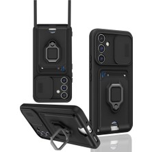 Ozkr Store Samsung Galaxy A14 4g Kılıf Zuma Kartvizitli Yüzüklü Silikon - Siyah