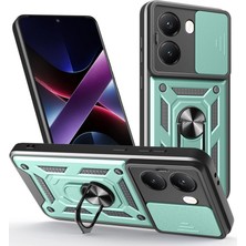 Ozkr Store Xiaomi Poco X7 Pro Kılıf Pars Lens Yüzüklü Silikon - Yeşil