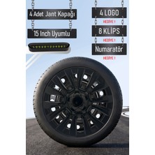 Volkswagen Jant Kapağı Seti 4 Adet 15" Inç Piano Black ( Golf Jetta Polo Caddy Passat Bora ) S021