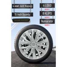 Fiat Jant Kapağı Seti 4 Adet 15" Inç Gri ( Egea Fiorino Doblo Linea Punto Albea Palio Uno ) G046