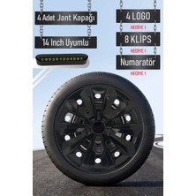 Hyundai Jant Kapağı Seti 4 Adet 14" Inç Piano Black ( Accent Era Blue Admire Getz I20 I10 H100 Starex ) S003