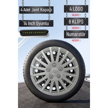 Dacia Jant Kapağı Seti 4 Adet 14" Inç Gri ( Duster Logan Dokker Lodgy Sandero Stepway ) G015