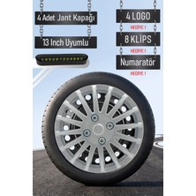 Chevrolet Jant Kapağı Seti 4 Adet 13" Inç Gri ( Aveo Kalos Spark Lacetti Cruze ) G003