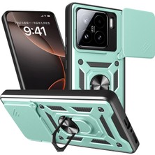 Ozkr Store Xiaomi Mi 15 Kılıf Pars Lens Yüzüklü Silikon - Yeşil