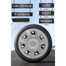 Volkswagen Jant Kapağı Seti 4 Adet 15" Inç Gri ( Golf Jetta Polo Caddy Passat Bora ) G047