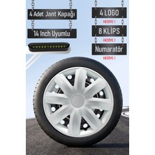 Citroen Jant Kapağı Seti 4 Adet 14" Inç Gri ( C-Elysse C1 C2 C3 C4 Berlingo Nemo ) G017