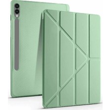 Ozkr Store Samsung Galaxy X510 Tab S9 Fe 11 Kılıf Kalemlikli Mars Tablet Kılıfı - Açık Yeşil