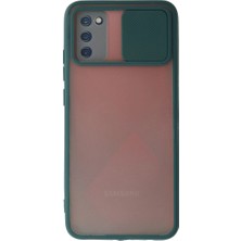 Ozkr Store Samsung Galaxy A03S Kılıf Palm Buzlu Kamera Sürgülü Silikon - Yeşil