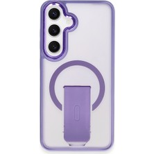 Ozkr Store Samsung Galaxy S24 Tork Magsafe Standlı Kapak - Derin Mor