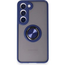 Ozkr Store Samsung Galaxy S24 Fe Kılıf Montreal Yüzüklü Silikon Kapak - Lacivert