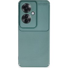 Ozkr Store Oppo Reno 11F Kılıf Auto Focus Karbon Kapak - Koyu Yeşil