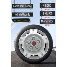 Fiat Ducato Jant Kapağı Seti 4 Adet 16" Inç Gri Eski Kasa Bombeli G074