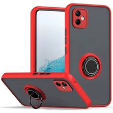 Ozkr Store Samsung Galaxy A06 Kılıf Montreal Yüzüklü Silikon Kapak - Kırmızı