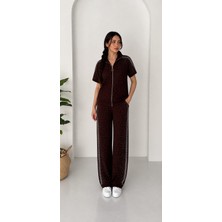 Motiv Serpme Taşlı Yelek/ Pantolon Modal Alt-Üst Takım