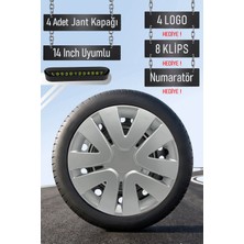 Opel Jant Kapağı Seti 4 Adet 14" Inç Gri ( Corsa C D E Astra G H J Combo Vectra Meriva ) G013
