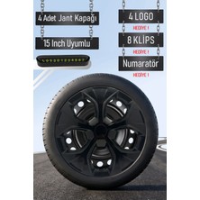 Toyota Jant Kapağı Seti 4 Adet 15" Inç Piano Black ( Corolla Yaris Auris Avensis Carina Hilux ) S023