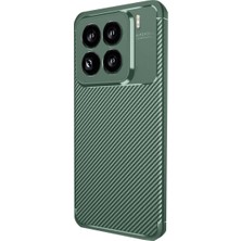 Ozkr Store Xiaomi Mi 15 Pro Kılıf Auto Focus Karbon Kapak - Koyu Yeşil
