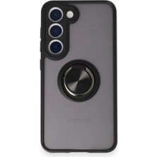 Ozkr Store Samsung Galaxy M15 Kılıf Montreal Yüzüklü Silikon Kapak - Siyah