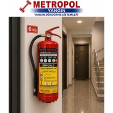 Metropol Yangın 6 kg Ev ve Apartmanlara Uygun Köpüklü (Foam) Yangın Söndürme Cihazı, Yangın Söndürme Tüpleri, Yangın Tüpü