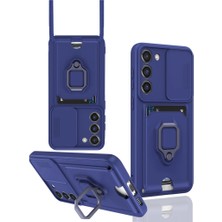 Ozkr Store Samsung Galaxy S23 Plus Kılıf Zuma Kartvizitli Yüzüklü Silikon - Lacivert