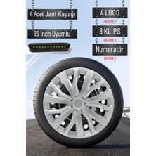 Opel Jant Kapağı Seti 4 Adet 15" Inç Gri ( Corsa C D E Astra G H J Combo Vectra Meriva ) G046
