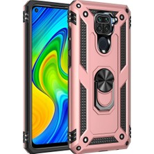 Ozkr Store Xiaomi Redmi Note 9 Kılıf Sofya Yüzüklü Silikon Kapak - Rose