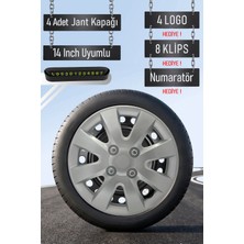 Seat Jant Kapağı Seti 4 Adet 14" Inç Gri ( Ibiza Toledo Cardoba Leon Altea ) G011