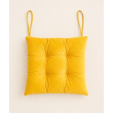 Yuvina 6'lı Sandalye Minderi 40X40 cm – Yumuşak Dolgulu, Yıkanabilir, Bağcıklı, Mutfak, Balkon, Bahçe ve Yemek Odası Için  Telasız - kırpıntı sünger