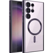 Ozkr Store Samsung Galaxy S23 Ultra Kılıf Kross Magneticsafe Kapak - Mor
