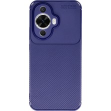 Ozkr Store Huawei Nova 12S Kılıf Auto Focus Karbon Kapak - Lacivert