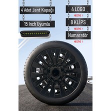 Toyota Jant Kapağı Seti 4 Adet 15" Inç Piano Black ( Corolla Yaris Auris Avensis Carina Hilux ) S021