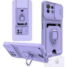 Ozkr Store Xiaomi Mi 11 Lite Kılıf Zuma Kartvizitli Yüzüklü Silikon - Lila