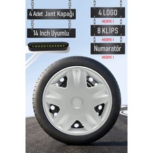 Hyundai Jant Kapağı Seti 4 Adet 14" Inç Gri ( Accent Era Blue Admire Getz I20 I10 H100 Starex ) G016