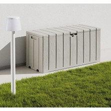 Stratecht Multibox Bravo Bahçe Depolama Sandığı 270 Lt Açık Gri Kilitli Saklama Kutusu