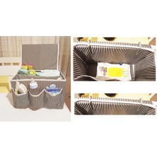 KSB Store Tutturma Aparatlı Bebek Beşik Başucu Düzenleyici Kapaklı 5 Bölmeli Organizer
