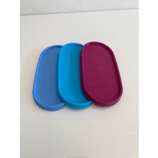 Tupperware Düz Oval Kapak 3lü
