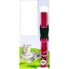 Mabelme Store Kadife Dokulu Ayarlanabilir Çıngıraklı Kedi Tasması