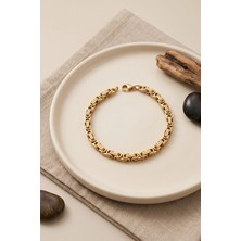 Mey İthalat Mey Ithalat® 316L Çelik Gold Renk Kral Zincir Model Erkek Bileklik