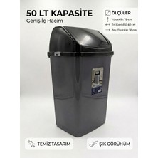 Dünya Dunya 50 Litre Pratik Salıncak Kapaklı Dayanıklı Plastik Çöp Kovası | Dunya Fantasy Serisi