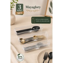 MAYAGLORY 3 Adet Çatal Bıçak Kaşık Takımı Saklama Kutusu Mutfak Düzenleyici Çeyizlik Organizer Düzenleyici Saklama Kabı Çekmece Içi Düzenleyici