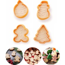 Zemira Eynel Yılbaşı Şekilli Adam Çam Ağacı Basmalı Kurabiye Kalıbı Gingerbread Man Desenli Hamuru K