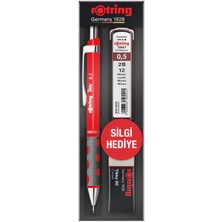 Rotring Tikky Okul Seti 0.5 mm Kırmızı Versatil Kalem + Silgi + Uç