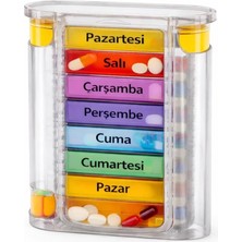 Zemira Coofbe Bpa Içermez Haftalık Saklama Kutusu 4 Bölmeli 28 Gözlü Kilitli Kapaklı Hap Kutusu