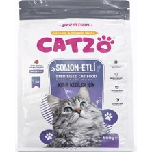 Zemira Catzo Somon Etli Kısır 500 G | Sterilised Dry Cat Food | 3-6 Destekli, Dengeli