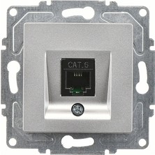 Zemira Günsan Eqona Gümüş Tekli Data Prizi (RJ45 Cat6 Mekanizma