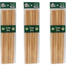 Zemira Smartizi 3 Paket Bambu Şiş Seti (40'lı x 3) - 25 cm Doğal Izgara Sunum Çubuğu