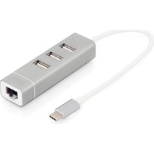 Zemira Digitus DA-70253 USB 3-Port Hub + Hizli Ethernet Lan Cevirici