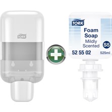 Tork Mini S5 Sabun ve Dezenfektan Dispenseri Beyaz 565200 + Köpük Sabun 525502 Hediyeli