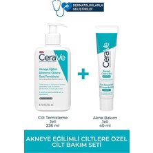 Zemira Yağlı Akneli Ciltlere Özel Temizleyici Jel 236 ml + Bakım Jeli 40 ml Set